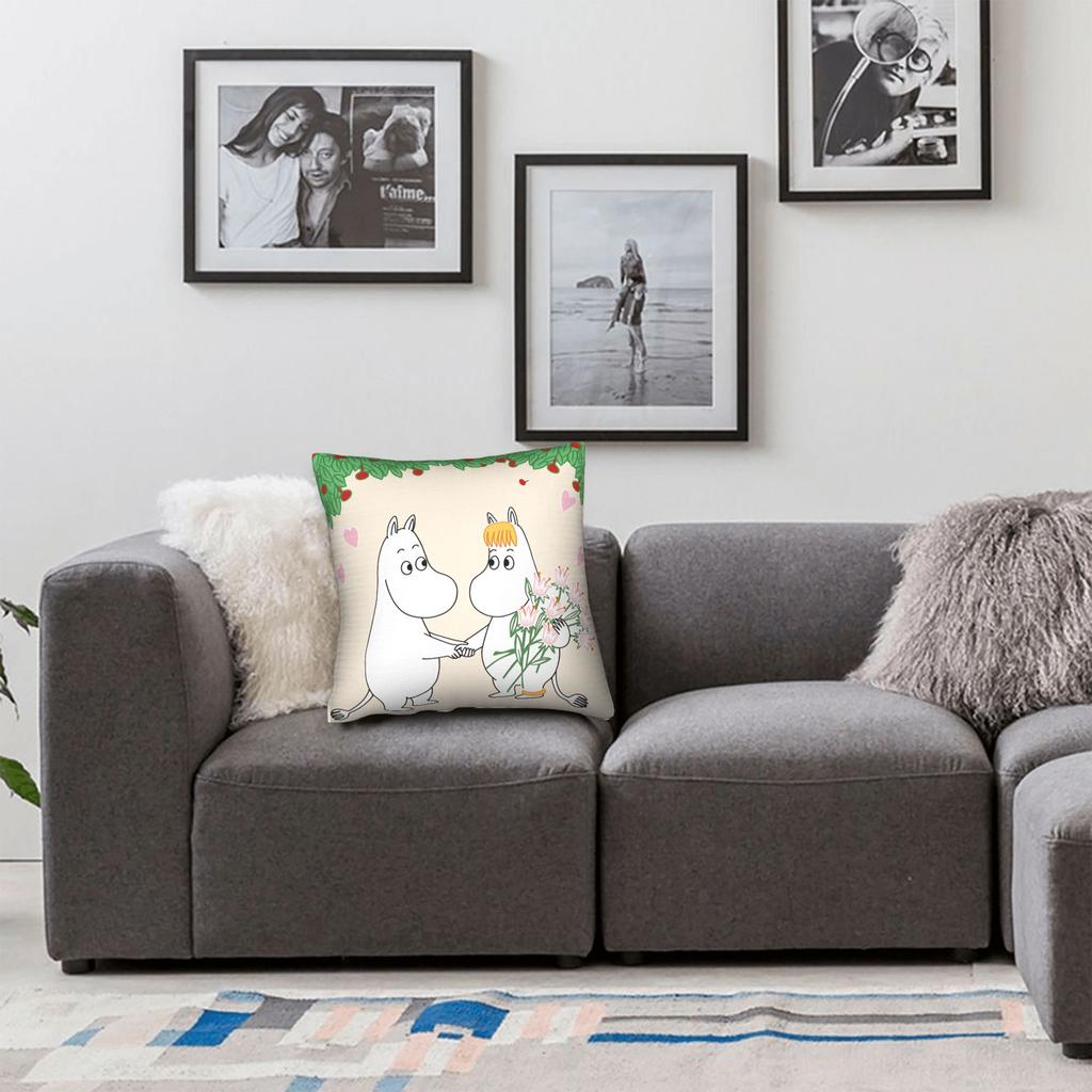 Cute M-Moomins Pillow Case Graphic Pillow Cover Retro Trendy Cushion Cover For Sofa Bedroom Home Decor