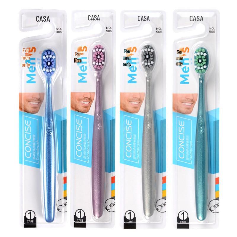 Dual-Use Soft Bristle Toothbrush & Tongue Scraper for Adults – Oral Cleaner