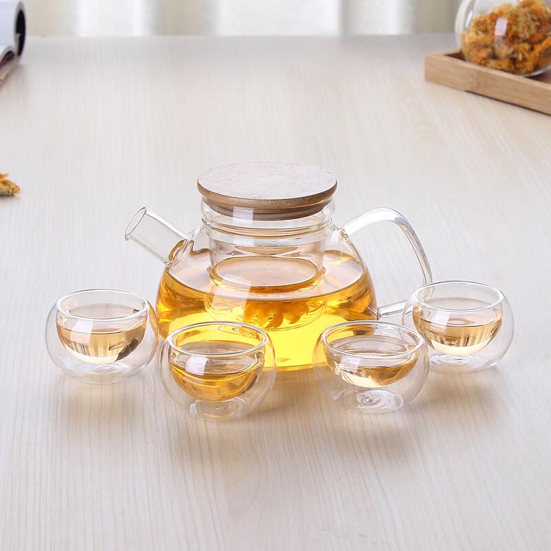 Shangqi Thickened Heat-Resistant Glass Teapot with Bamboo Lid & Infuser