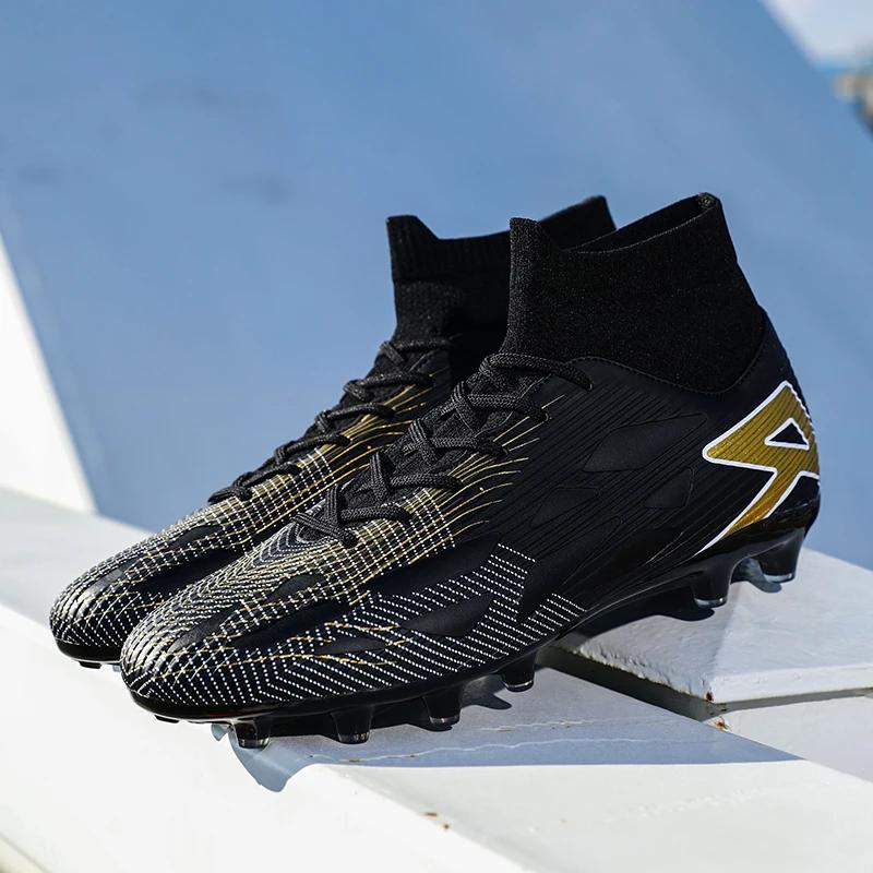 Rubber Sole Sports Footwear And Bag Accessories  Hombre High Top Football Boots Men's Summer Training Competition Shoes