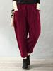 Autumn and Winter Elastic Waist Plus Size Fashionable Corduroy Loose Outerwear Pants