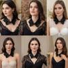 Lace Flower Detachable Collar With Beadwork Sequined Elegant Faux Collar Neck Accessory For Women Girl Daily Outfit
