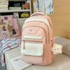 Schoolbag new high-value large-capacity ins burden reduction fashionable simple contrasting versatile schoolbag junior high school student backpack 