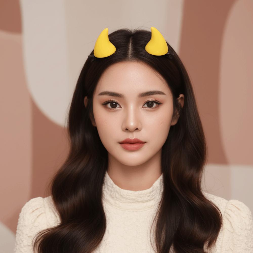 Glossy Demon Horn Barrettes Miniature Ox Horn Hair Clips Devil Horn Hairpins  Anime Expo