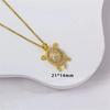 Silver Color Turtle Pendant Necklace Copper Necklace Fashion Collarbone Chain  Women