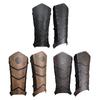 Medieval Faux Leather Leg Guards Vintage Studded Leg Gaiters with Adjustable Straps for Cosplay and LARP Enthusiasts