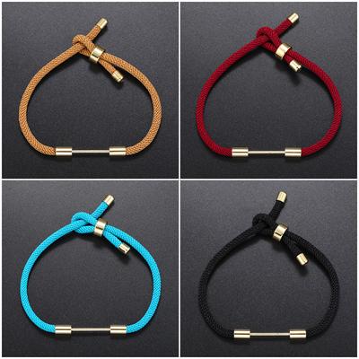 Bead Buckle Jewelry Diy Woven Hand Rope Work In Progress Red Rope Bracelet Can Wear Beads, Length Can Be Adjusted Vl206
