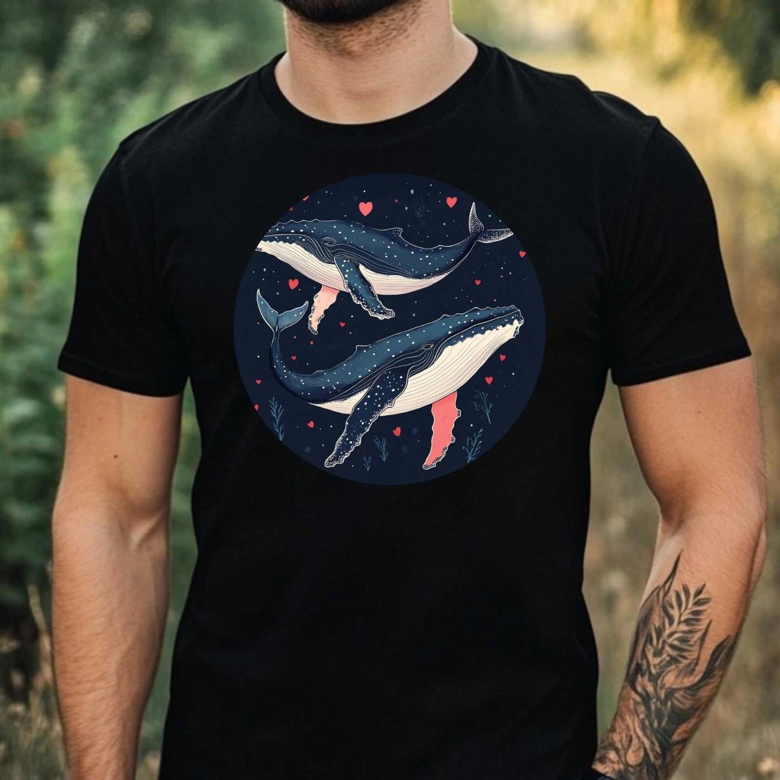 T-Shirt Herren Buckelwal Motiv Baumwolle Größe XS bis 5XL XXL