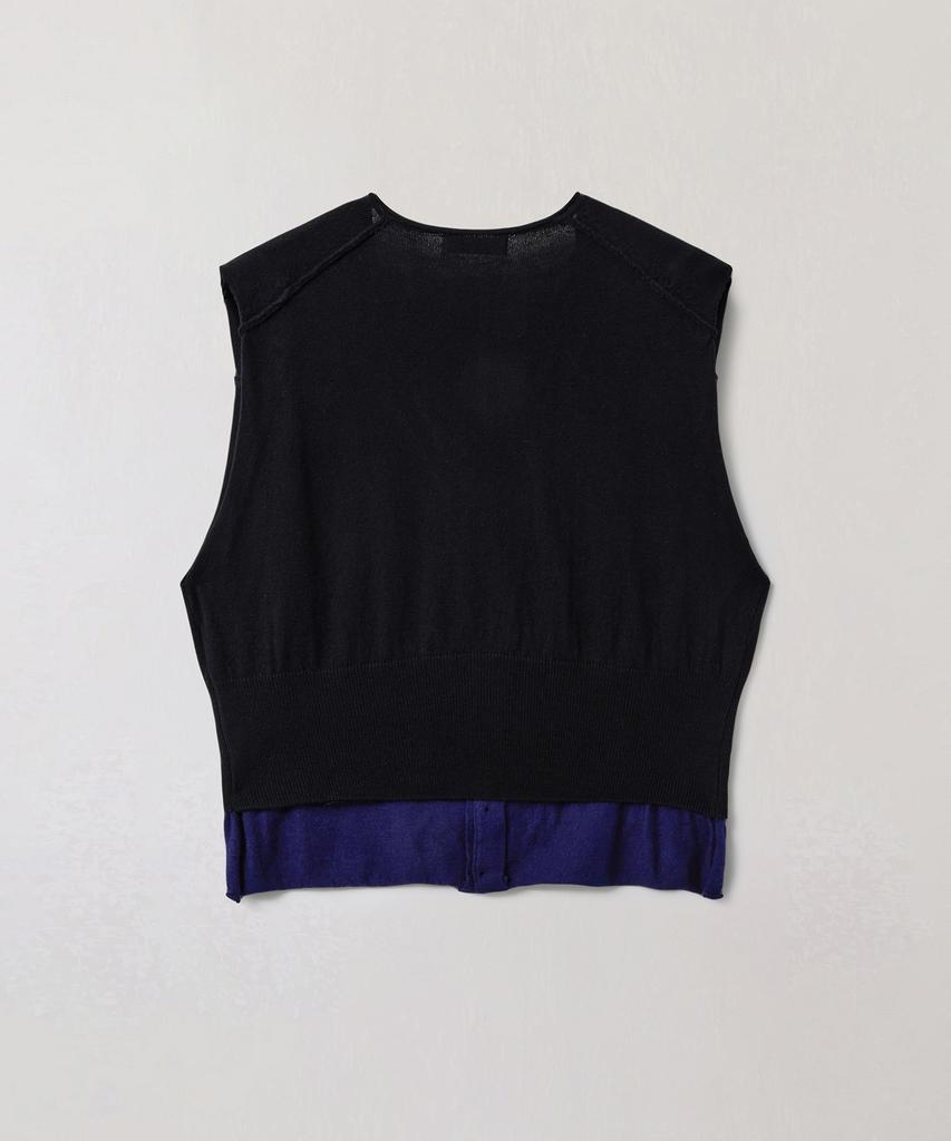 Peullabijeum Layered Knit Vest - Black
