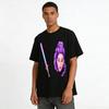 Cool Purple Braid Swordswoman Print T-Shirt Trendy Anime Style Casual Top For Daily Wear Pure cotton T-shirt
