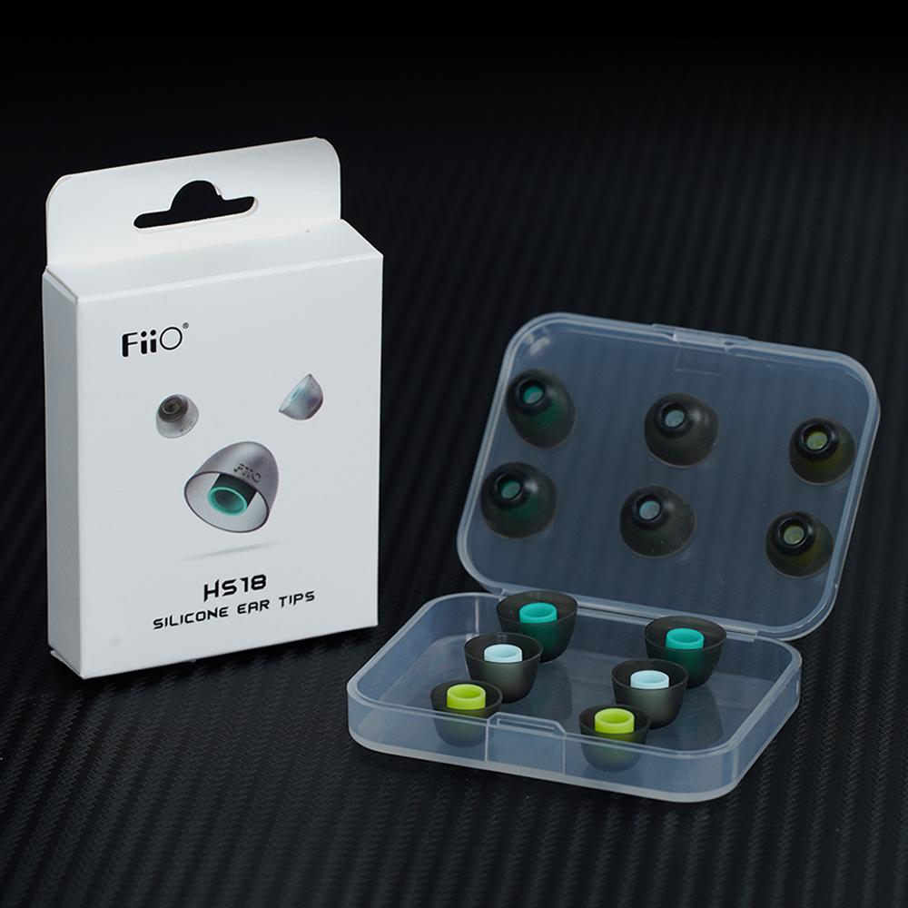 FiiO HS18 HS19 HS20 Silicon 0.4mm Thick Eartips (6 Pairs) Silicone Ear Pads For In-Ear Headphones Silicone Eartips Accessories