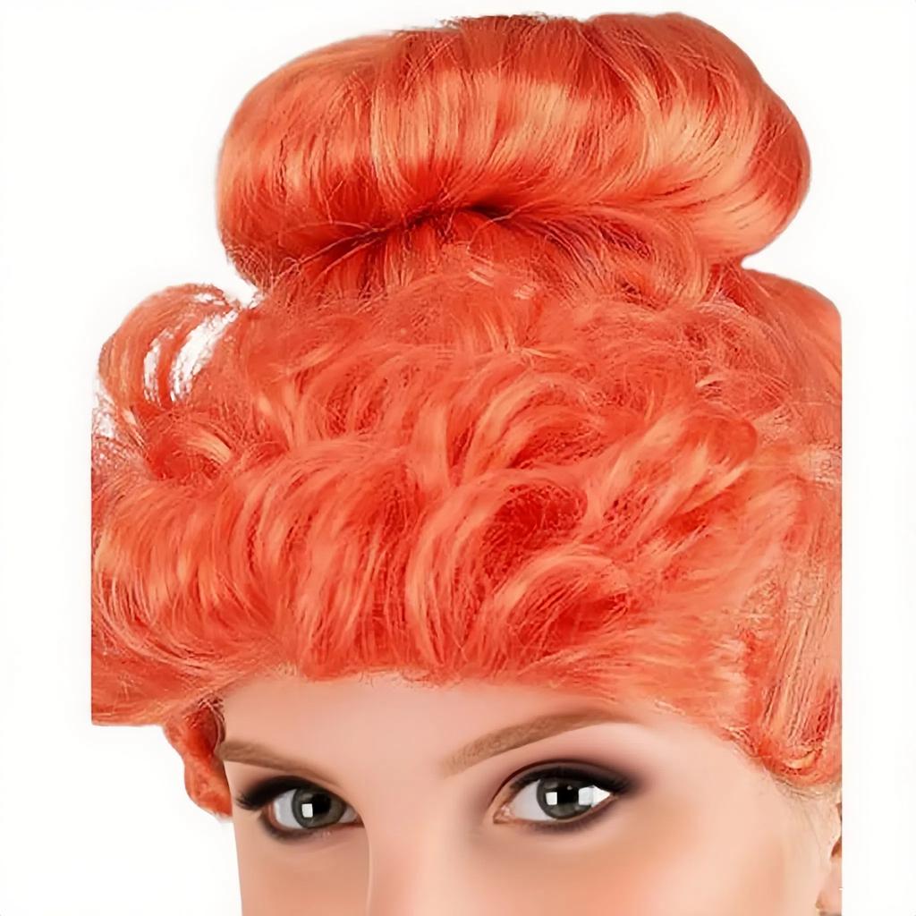 Orange Fluffy Short Curly Hair Pack Chemical Fiber Synthetic Wig | Fashion Retro Theme Stage Party Style Wig