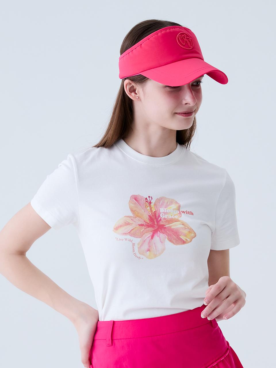 Road Roar Flower Print Short Sleeve T-Shirt White White/S