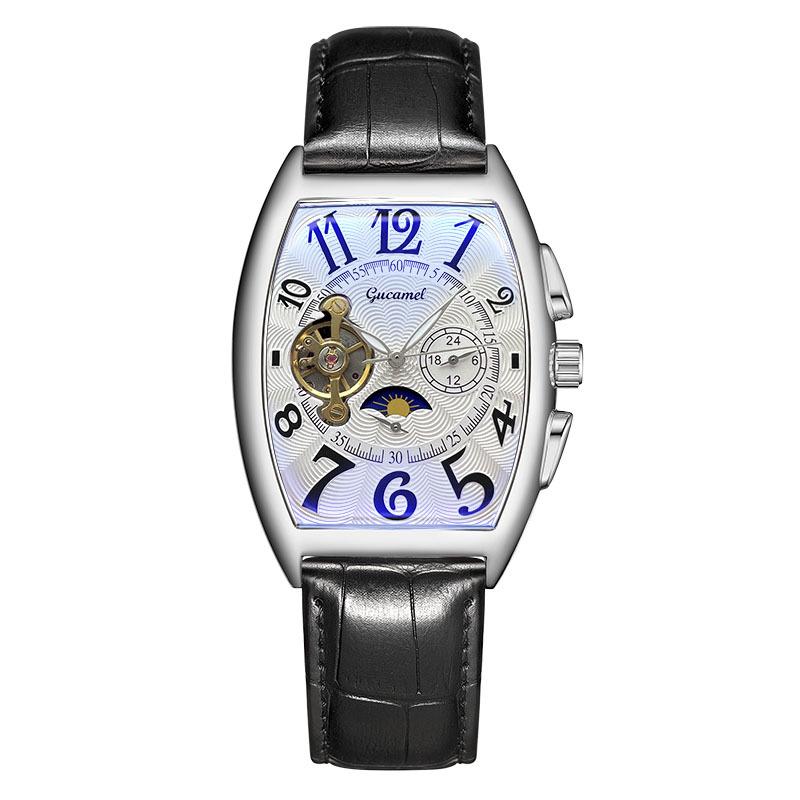 UTHAI M14 Fashionable Wine Barrel Men Watch Tourbillon Automatic Mechanical Watch Business Clock Giftwatches for Man