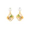 Panda Bamboo Leaf Diamond Pearl Earrings Female, Advanced Sense Super Immortal Temperament Persimmon Ruyi Earrings