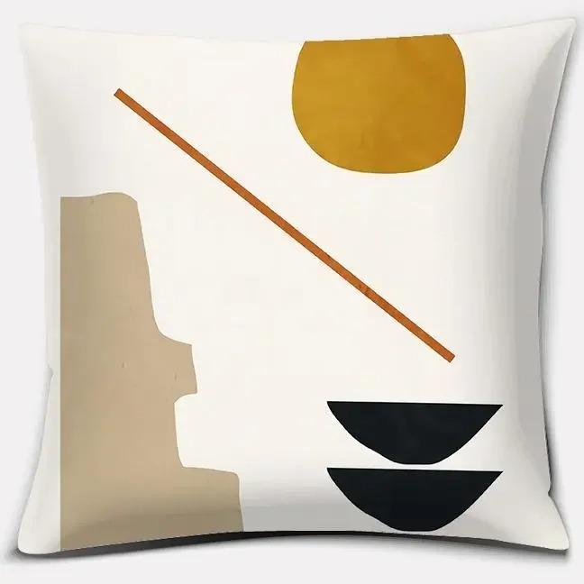 Warm Color Geometric Series Throw Pillow Home Office Decoration Bedroom Sofa Car Cushion Cover With Zipper Pillowcase