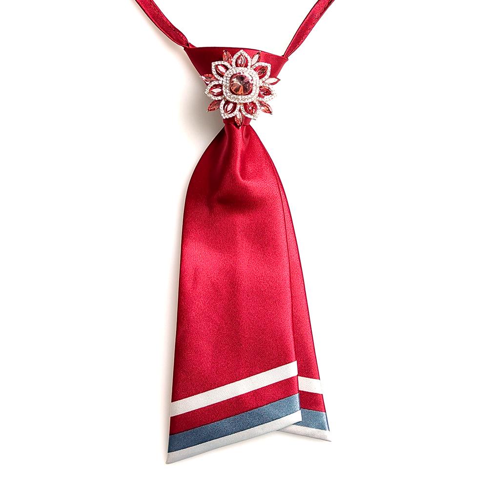 Japanese College Style No-Iron Bow Tie: Retro Crystal Accessory for Women and Girls