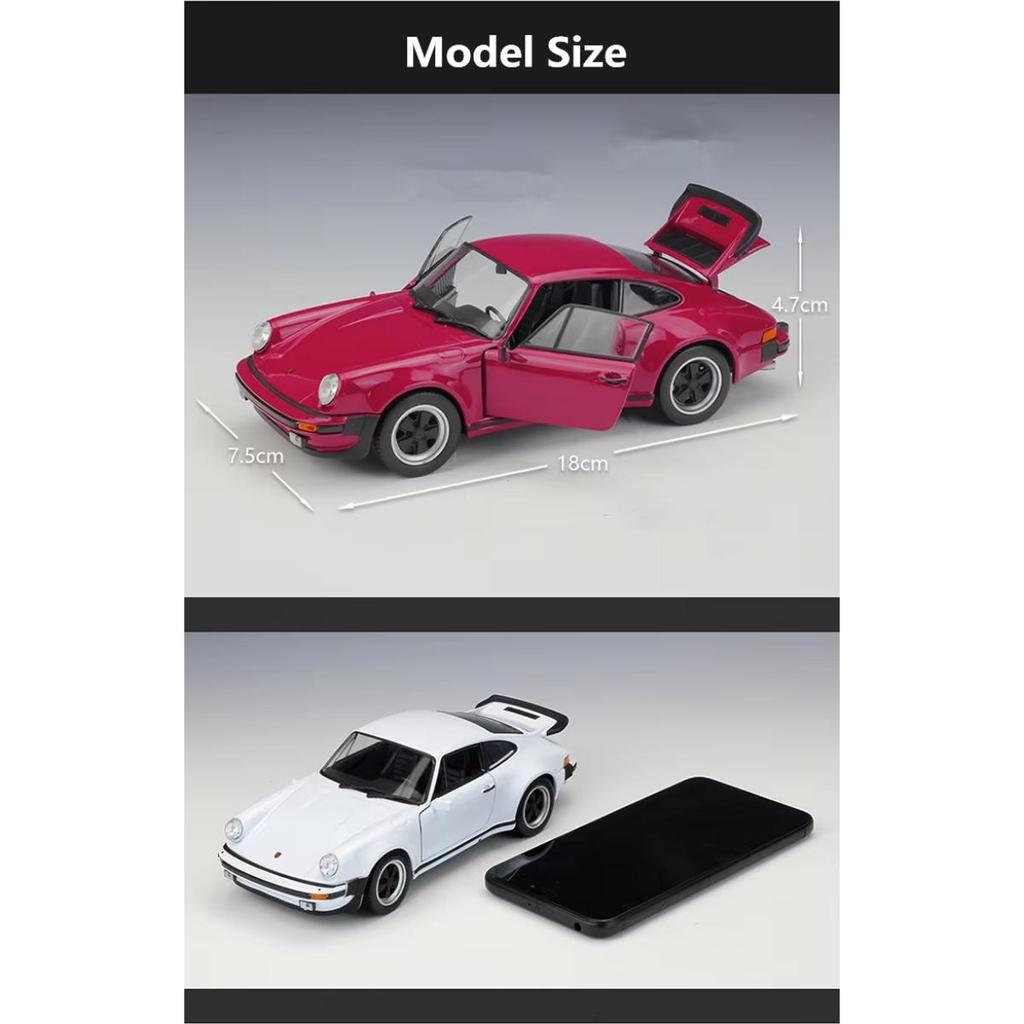 Welly 1/24 Scale 1974 Porsche 911 Turbo 3.0 Alloy Sports Car Model Diecast Metal Toy Vehicle Car Model Simulation Collection Kids Gift