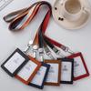 PU Card Holder with Retractable Lanyard for Work ID, Badge, or Student Card