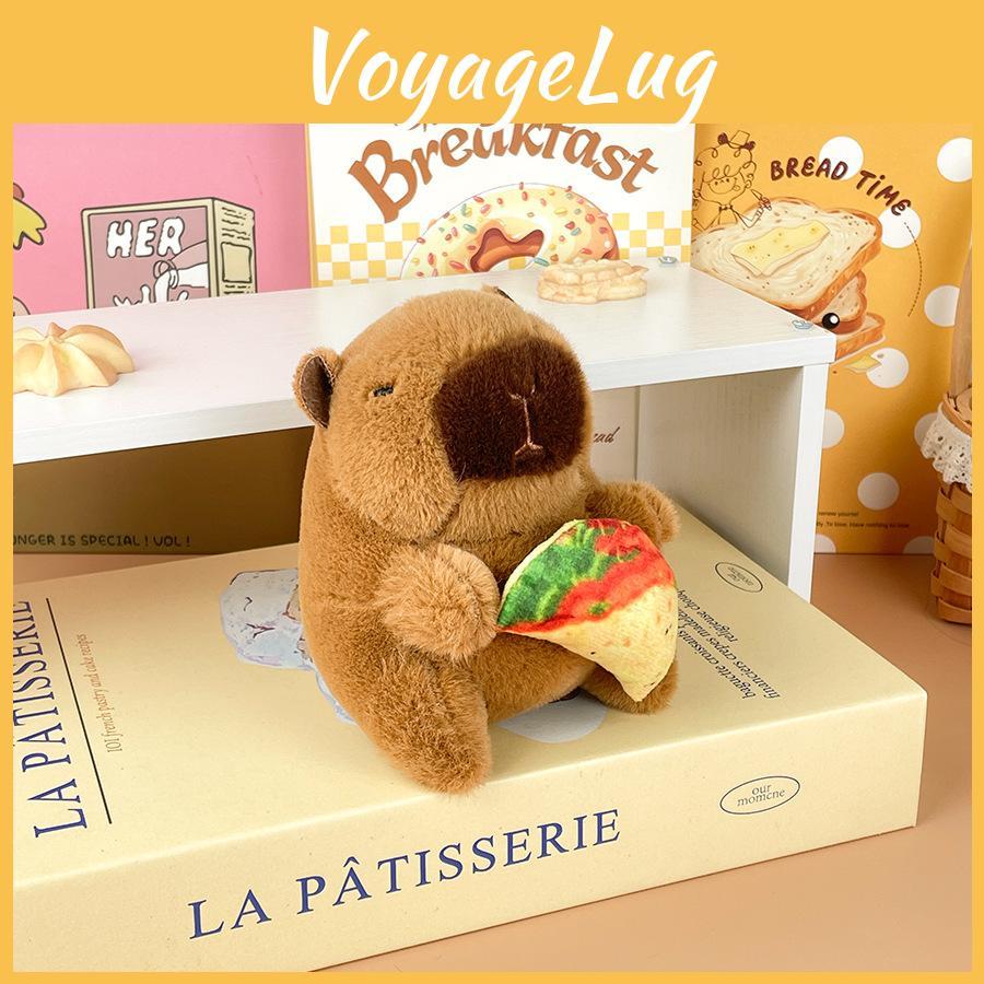 Stuffed Capybara Plush Toy Animal Food Doll Key Chain Car Decorations Gifts