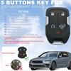 Key Fob Shell Case Replacement Fits for Chevy Silverado     and GMC Sierra 1500 2500HD 3500HD 5 Button Keyless Entry Remote Control Smart Car Key Fob