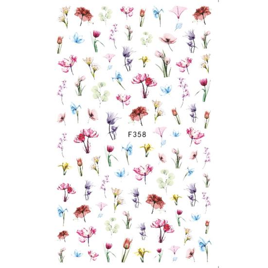 

Многоцветный дизайн ногтей, цветочные наклейки, женские ногти, маникюр, сделай сам, наклейка, декор