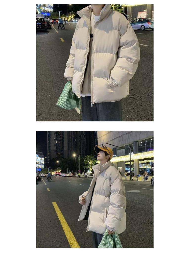 Men's Winter Thickened Cotton Stand Collar Puffer Jacket, 2026 Korean Style Fashion.