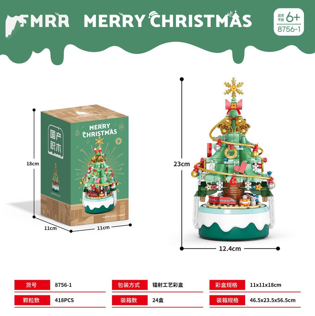 Weihnachtsbaumdekorationen MOC Bausteine Spielzeug für Kinder Mädchen 6 bis 12 Jahre Weihnachtsbaumlichter Partikel-Bausteine