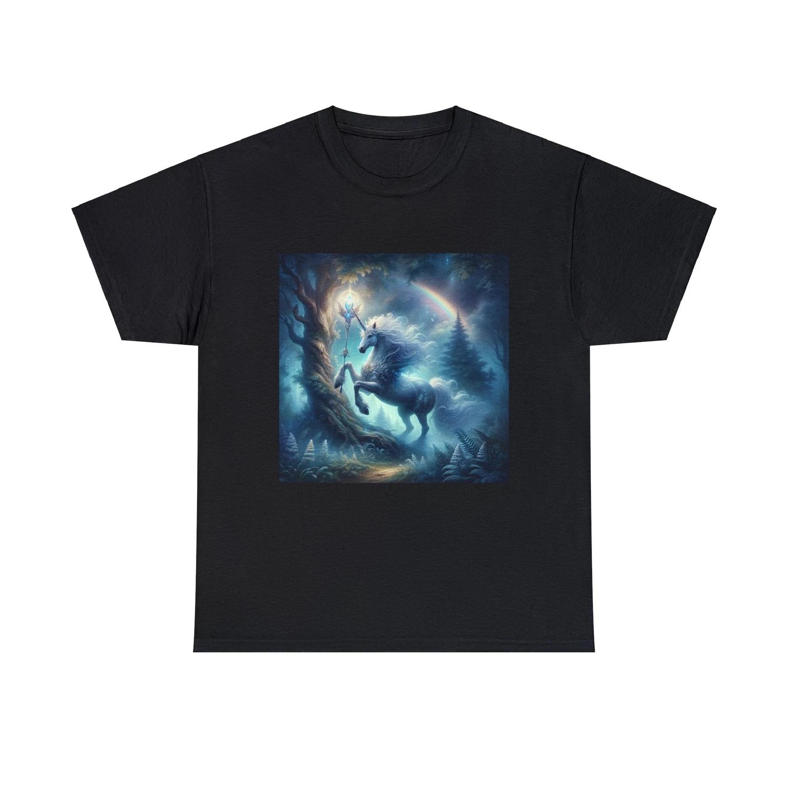 Unisex Adult T Shirt Mystical Unicorn Majestic Forest Fantasy Graphic Tee Magic 4XL