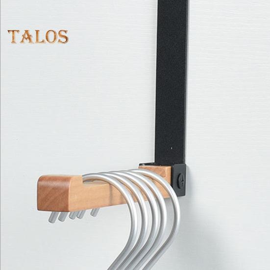 Faltbarer Kleiderbügel aus Holz, Türhaken mit Anti-Rutsch-Clip, faltbares Design, einfache Installation, multifunktionaler Aufbewahrungshaken, Tür-Wäschebügel