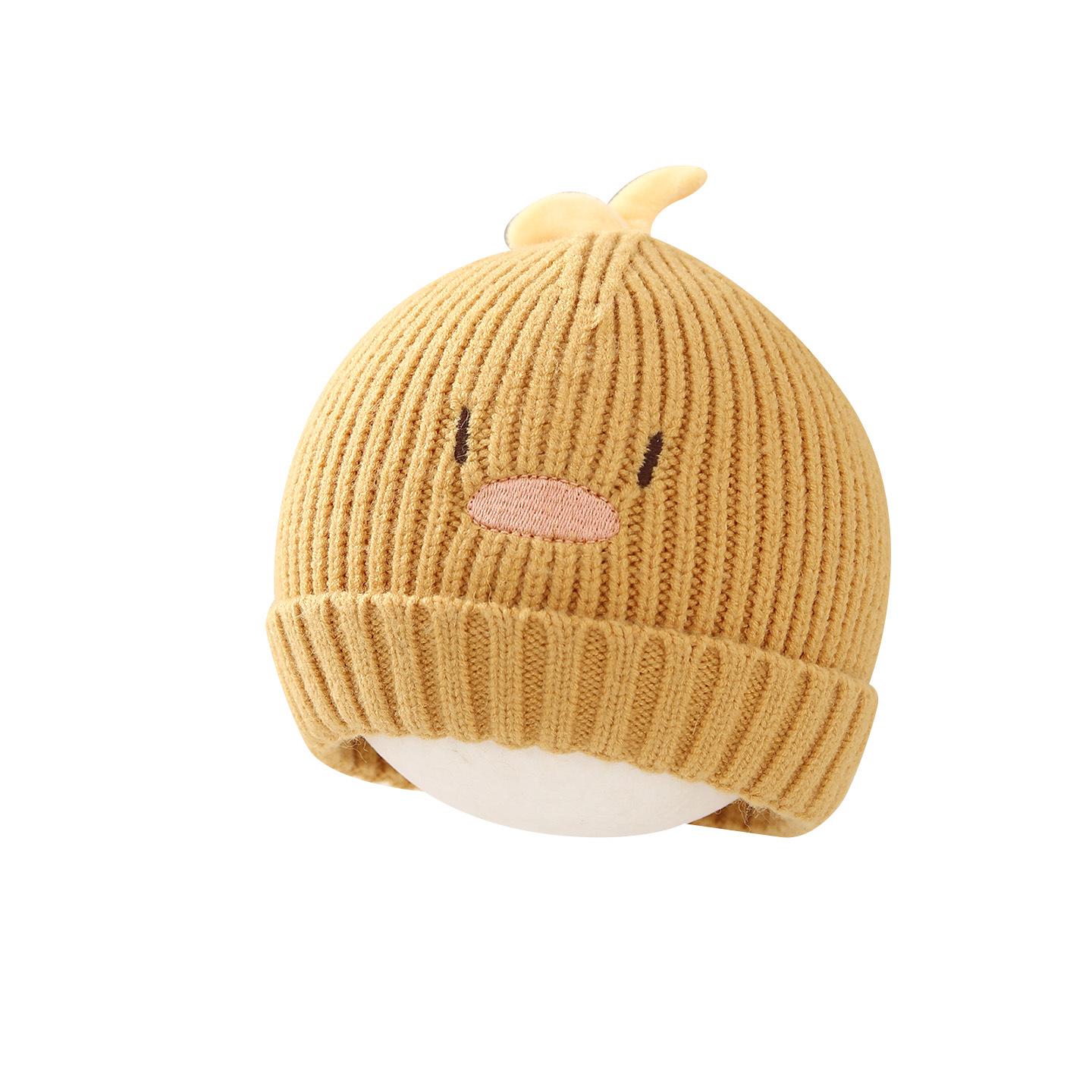 Unisex Baby Knit Wool Hat with Ear Protection - Super Adorable & Trendy for Autumn/Winter Bear Cartoon