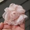 5Pcs 8cm Silk Roses Flower Head DIY Burnt Fabric Hair Flowers  Women Hair Accessories