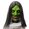Smiling White-faced Demon Mask with Skull Halloween Horror Cosplay Exorcist Mask