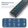 KEBIDUMEI USB HUB 7 Ports USB3.0 Splitter 5Gbps with Individual Switch Power Adapter for Laptop USB Ports Extender USB-C Docking