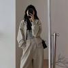 Women's Autumn & Winter Casual Sweatshirt & Wide-Leg Pants Set - Hong Kong Style Slimming Hooded Running Two-Piece