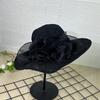 French Lace Large Brim Sunscreen Hat Sun Hat European and American Fashion Foldable Beach Sun Hat Cover Face Cool Hat