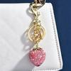 Sleutelhanger Hanger Strass Ingelegd Aardbeivorm Sleutelhanger met Karabijnsluiting Tas Bedeltje Rugzak Hanger Accessoire