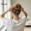 Natural Looking Bun Extension Women Hairpiece with Hair Tie, Straight Instant Volume Extension, Synthetic Updo Chignon Ponytail Scrunchies Scrunchie