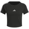 adidas T Shirts Women's Black/Powder Plum Purple Crew Neck Moderate KB7753