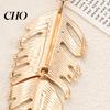 Rhinestones Inlay Keychain Pendant Inlaid Feather Shape Key Chain Hollow Glossy with Anti-Oxidation Lobster Clasp Backpack Bag Accessory Durable Metal