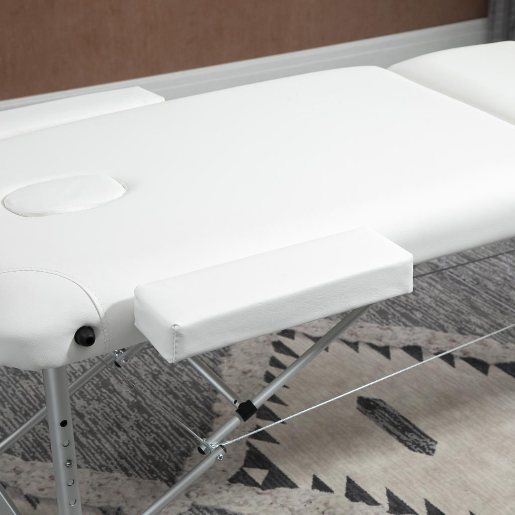 Foldable Massage Bed Portable Table, 3-Section Aluminium Foldable Beauty Couch, Professional Salon Spa Table with Headrest Support and Carry Bag