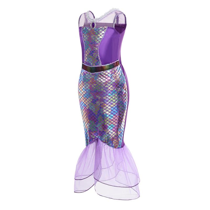 Mermaid Princess Dress for Girls - 2022 Ariel Fishtail Party Gown