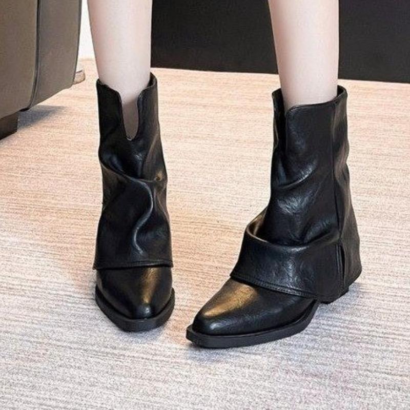 Damen Stiefeletten Elegant Spitz Zehenbereich Klobige Schuhe Designer 2025 Winter Neu Chelsea Boots Kleid Party Damen Pumps Botas