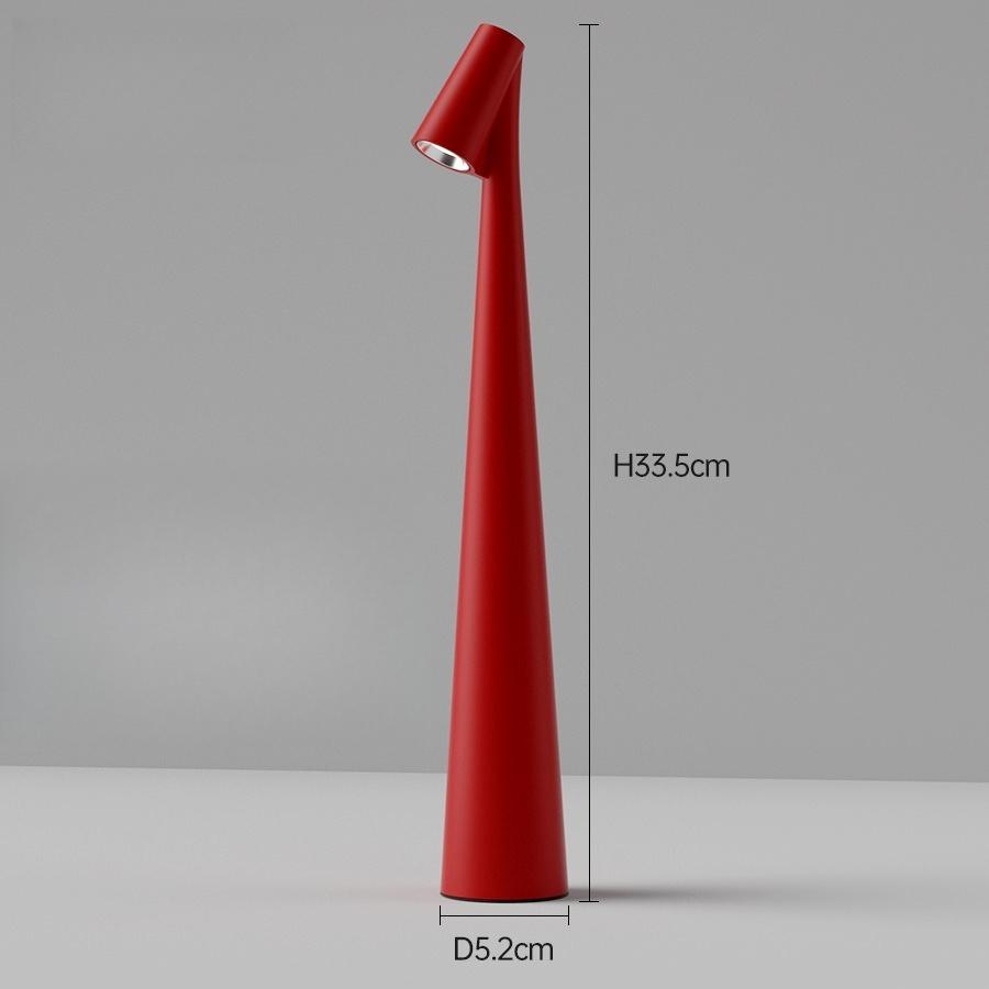 Moderne wiederaufladbare LED-Tischlampe mit Touch-Steuerung, 3 Farben, dimmbar, Schreibtisch, tragbares Nachtlicht für Schlafzimmer, Nachttisch-Dekoration red