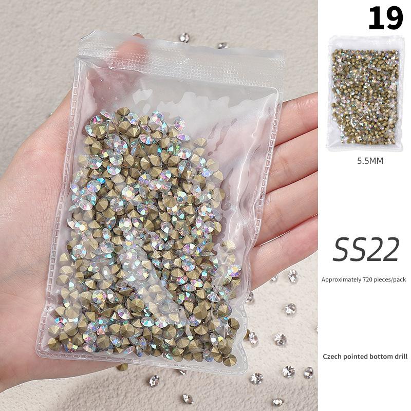 Nail Sharp Bottom Diamond Decoration Flashy Stereoscopic Rhinestone Nail Accessories Nail Painting Nail Salon Nail Artists