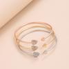 Rose Gold Heart & Infinity Bracelet Set, Crystal-Embellished 3-Piece Stackable Bracelets for Women