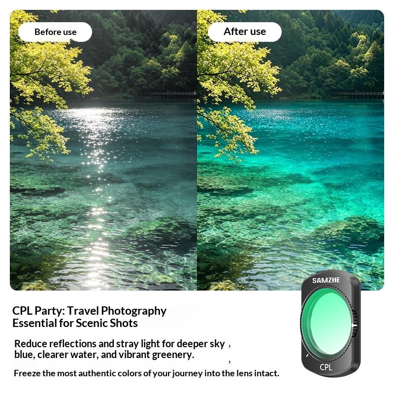SAMZHE Magnetic Filter Kit For DJI Pocket 3 / Pocket 4 CPL Variable ND Filter, Black Mist 1/4 2mm Magnetic Camera Lens Filters