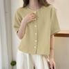 ZANZEA Women Casual Round Neck Loose Summer Half Sleeve Blouse