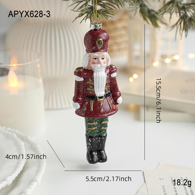 

1PCS 15cm/6inch Colorful Painted Soldier Nutcracker Christmas Hanging Ornament for Christmas Tree Wreath Decorations Gift