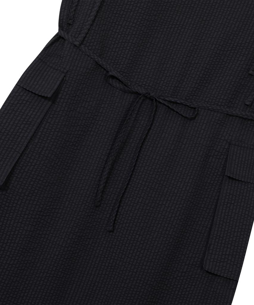 Ulkin Seersucker Cargo Sleeveless Dress_Charcoal